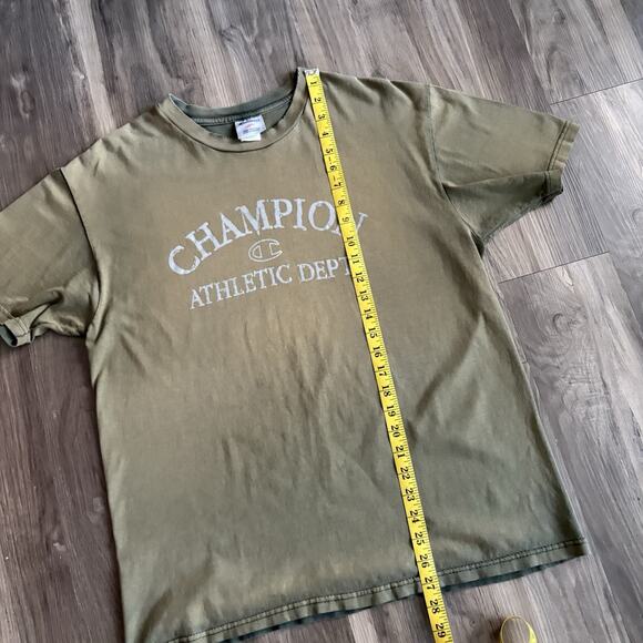 Vintage Sun Faded Gradient Champion T-Shirt Men's Size L Green WIP 1990s - Picture 5 of 7